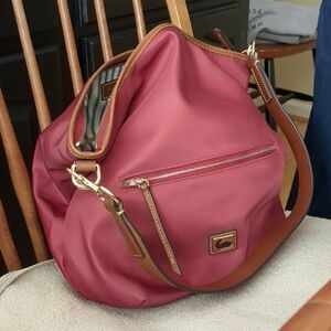 Dooney & Bourke Red Hobo Bag, 15 inches wide by 13 inches tall with purse